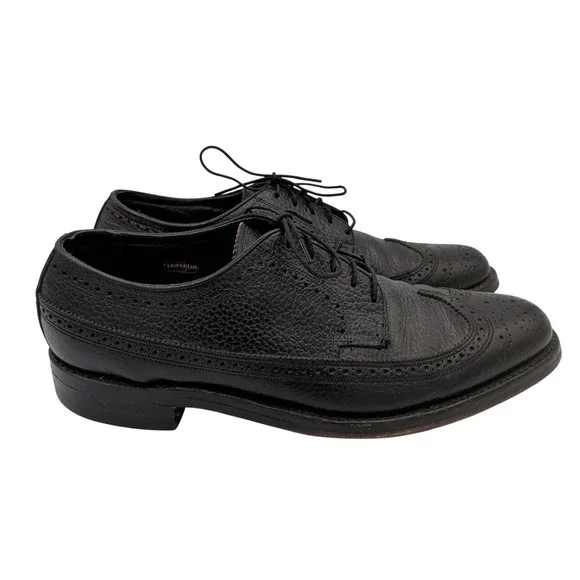 Florsheim Imperial Mens‎ Black Pebble Grain Leather Wingtip Derby Shoes 21807 8D