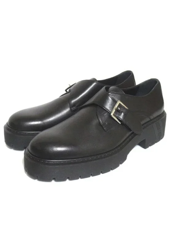 Hermes Happen Leather Single Monk Strap Derby Shoes 43