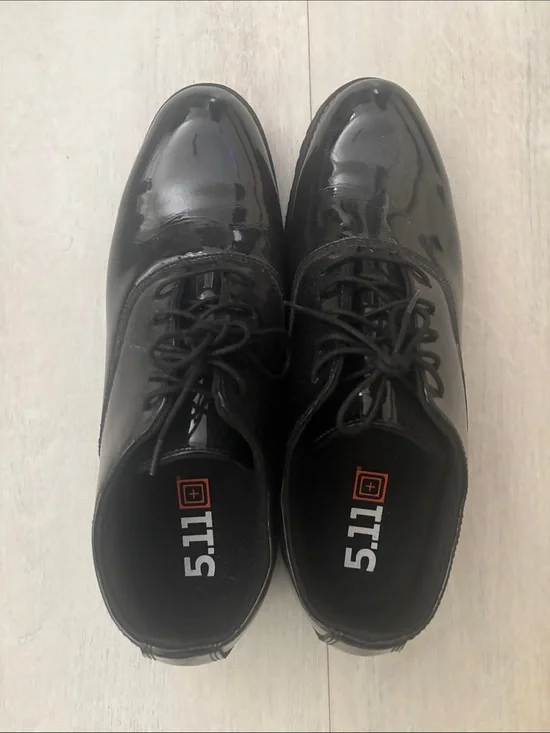 5.11 Tactical Black Patent Leather Lace-Up Dress Oxfords