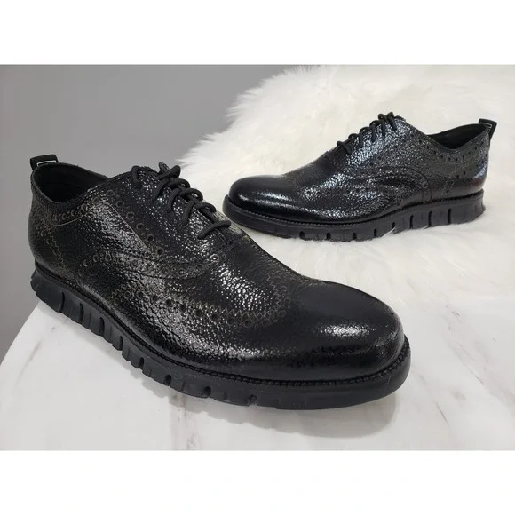 NEW‎ NO BOX 9.5 WIDE Oxfords Cole Haan Zerogrand Remastered Wing Tip BLACK