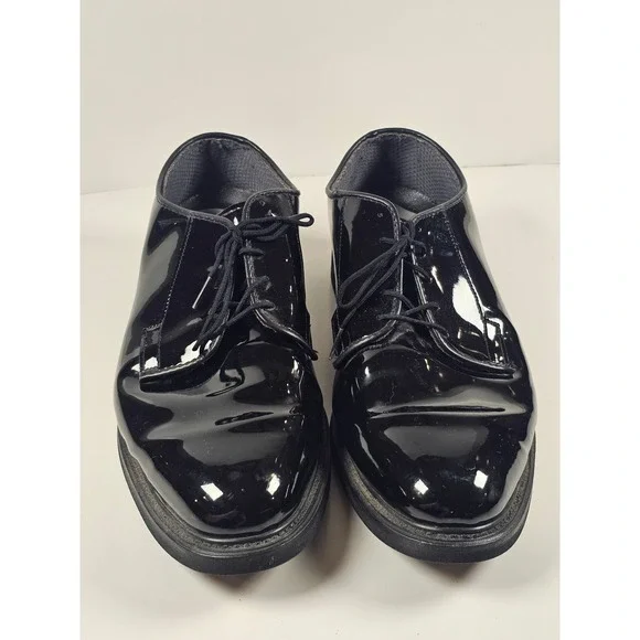 Bates Lites Mens High Gloss Oxford Uniform Shoes Black Patent Leather E00941