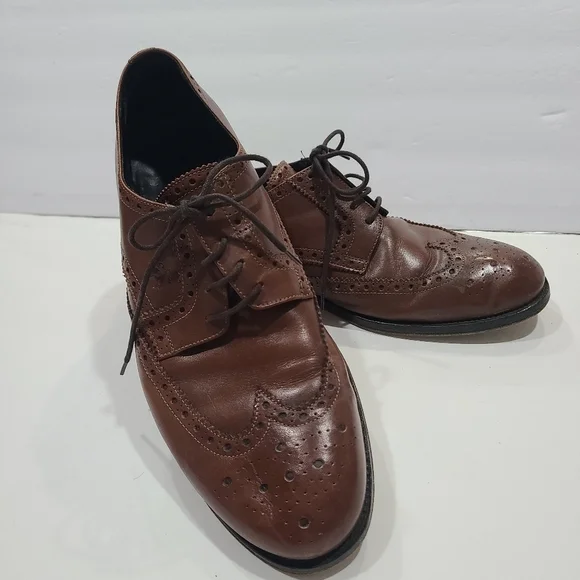 Brooks Brothers Wingtip Oxford Brown Leather Men's Dress Shoes Sz.10.5