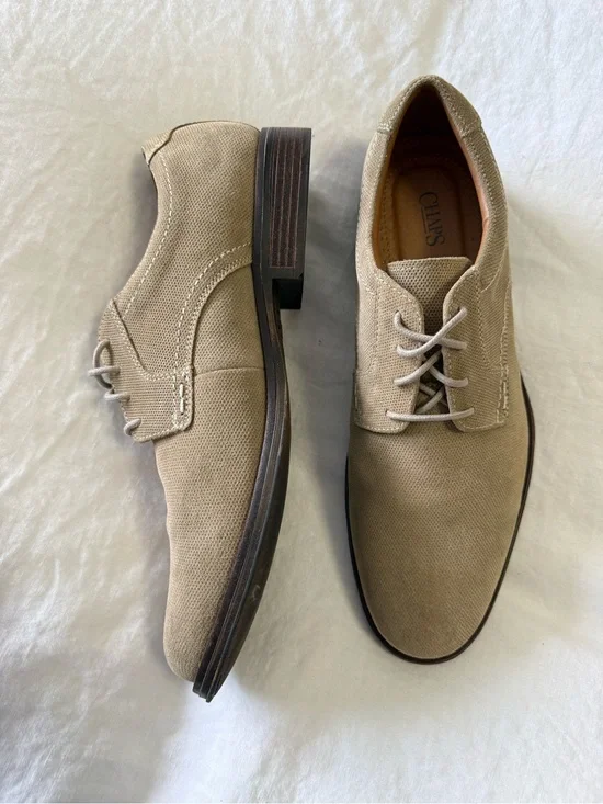 CHAPS | Mens 11 | Vandale Shoes Taupe Suede Leather Oxfords Lace Up