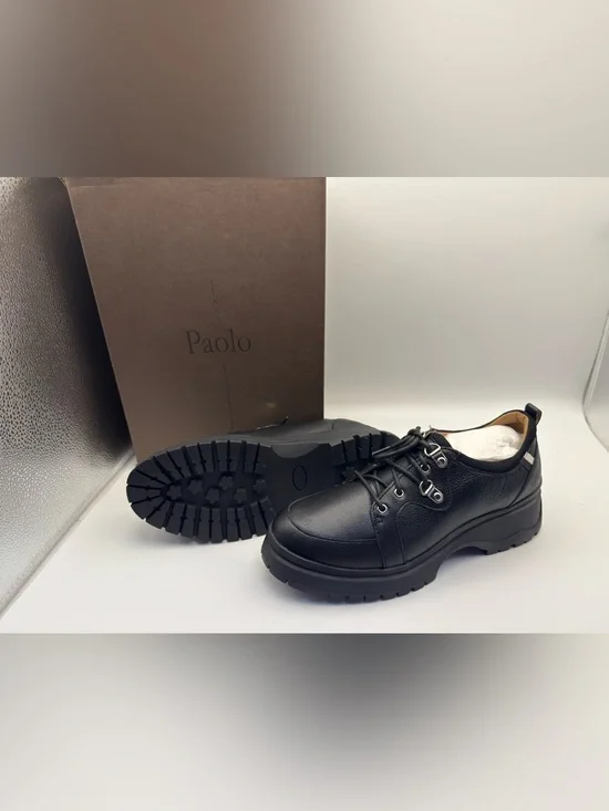 Linea Paolo Rielo-L Black Leather Lug Sole Oxford Shoes Women’s 8.5 NIB