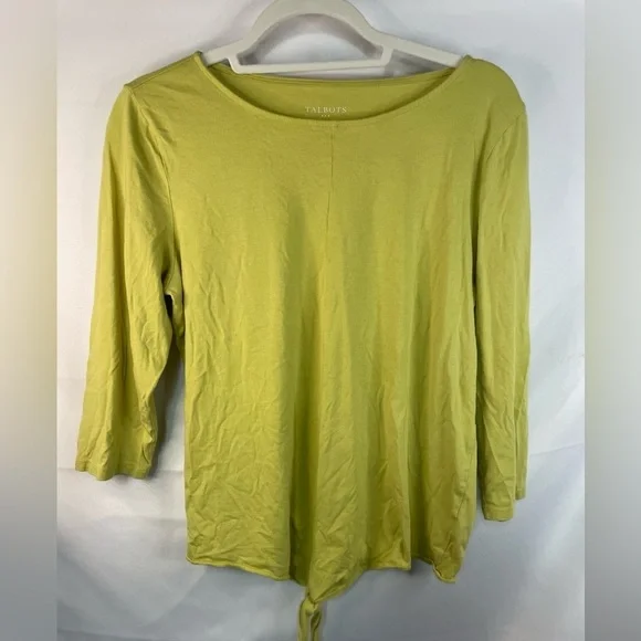 Talbots bright green casual shirt. A great knitted front. Size Medium