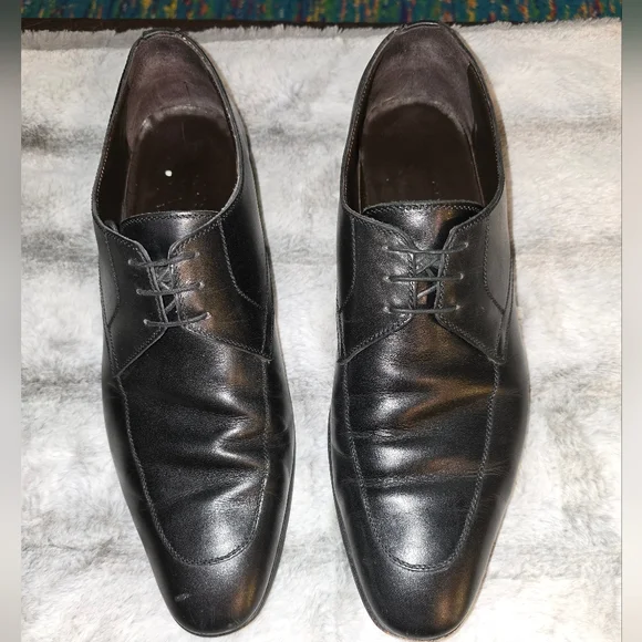 A.TESTONI basic Men’s Dress Shoes Size 10‎ black leather lace up 45332