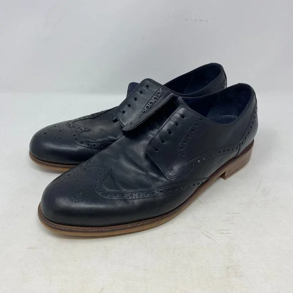 Cole Haans Shoes Mens 11M Black Oxfords C10901 Leather‎ Lace Up NO LACES