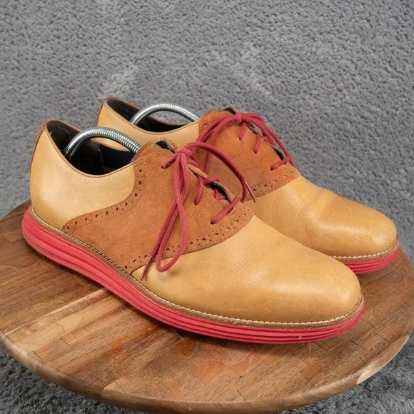 Cole Haan Leather Saddle Oxfords Men's 11.5 Brown Comfort Shoes