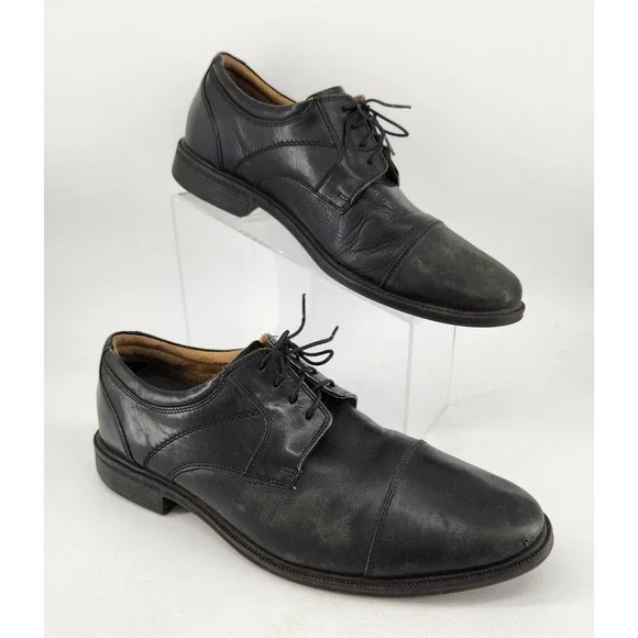 Florsheim Cap Toe Oxford Mens 9 D Black Leather Lace Up Dress Shoes 11704-001