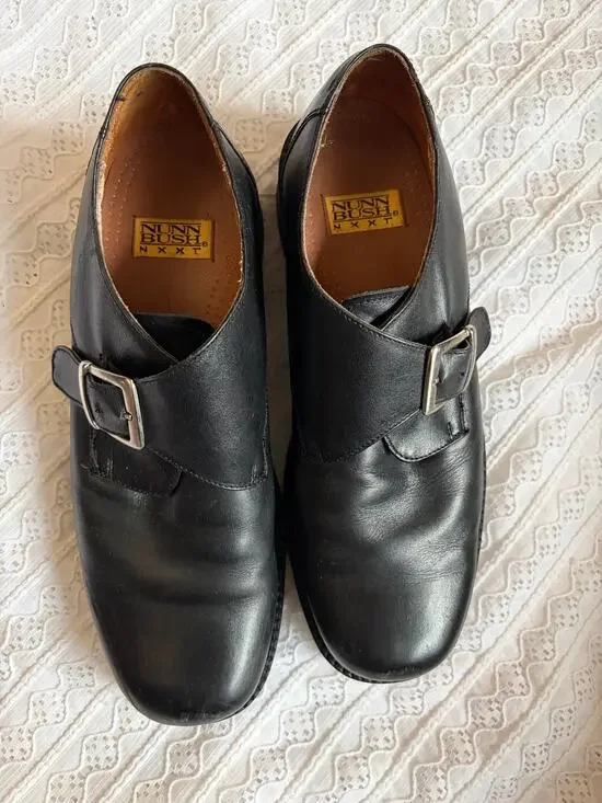 Nunn Bush NXXT Black Leather Monk Strap Dress Shoes Mens 10.5 M Comfort
