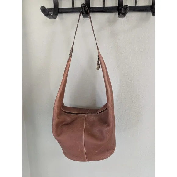 Vintage Furla Leather Bag 90s Y2K Hobo Minimalist Bucket Slouch Shoulder Purse