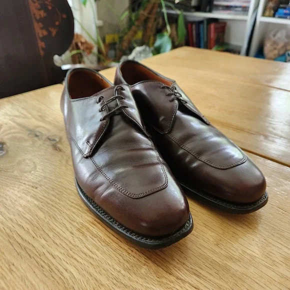 Allen Edmonds Burton Oxfords Mens Dress Shoes Size 8.5 Brown Leather Lace Up‎