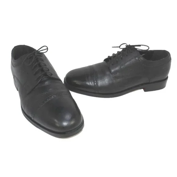 NUNN BUSH black leather lace up oxford shoes men's size 9.5 M, LINING DAMAGED