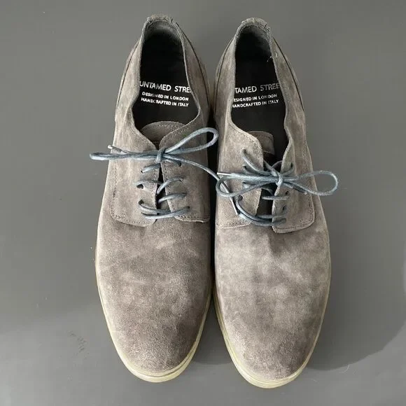 Untamed Street Gray Suede Men's Shoes 44 (US 10) Made in Italy Street Business