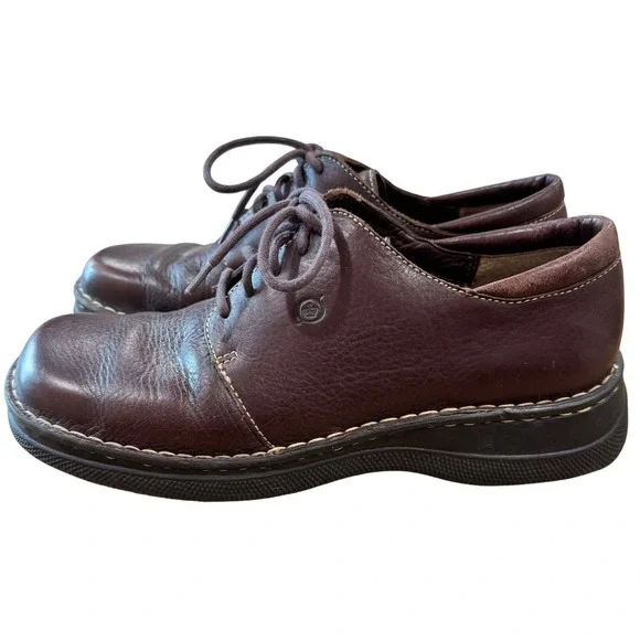 Born Leather Oxford Shoes Mens 10 Brown Lace Up Handcrafted Comfort Gorpcore