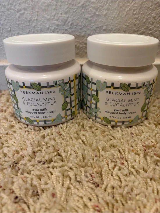 Beekman 1802 Glacial Mint & Eucalyptus Whipped Body Cream - White (Duo)