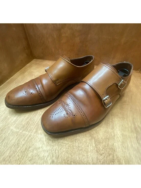 Allen Edmonds St. John's Double Monk Strap Brown Leather Shoes Mens Size 10.5 3E
