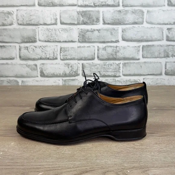 Coach Black Leather Apron Toe Derby Dress Shoes 9D