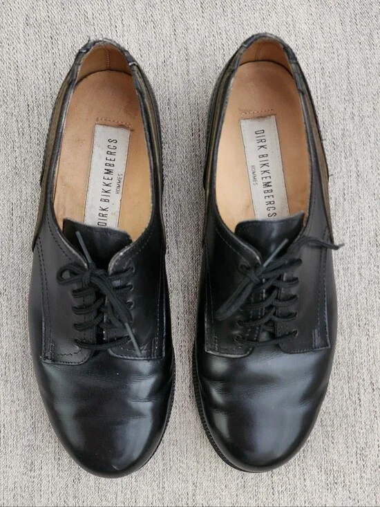 Dirk Bikkembergs Black Leather Lace-Up Derby Shoes