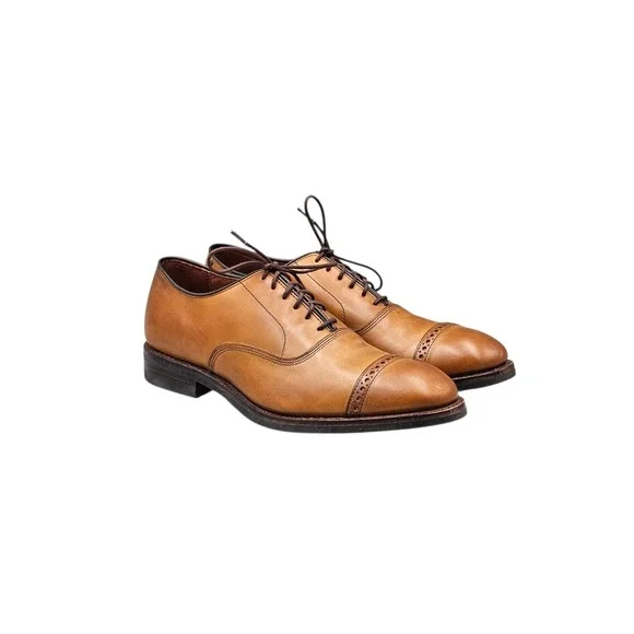 Allen Edmonds Men's Size 10.5 E EUC! Fifth Avenue Brown Leather Cap-Toe Oxfords