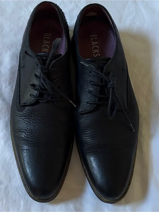 Blackstone AM-05 Black Leather Derby Oxford Shoes Men’s EU 44 US 11 Vero Cuoio