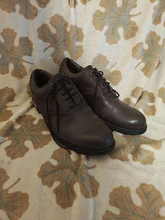 FootJoy Golf Shoes Soft Cleats Men 12 Contour Series Chocolate Leather