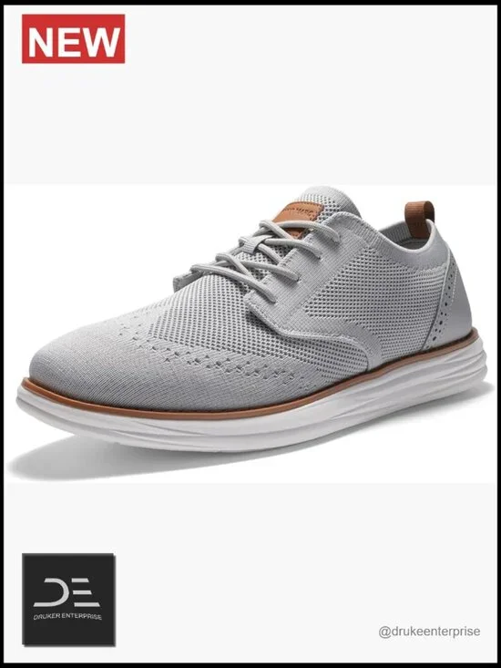 Men's Knit Oxfords Sneakers Casual Dress Lace-Up Lightweight Walking Shoes