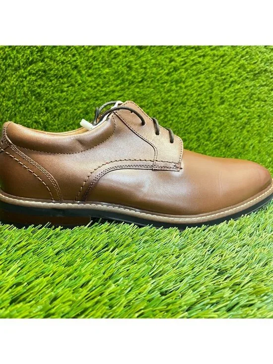 Nunn Bush Calderone Mens Size 9.5 Brown Casual Classic Plain Toe Oxford Shoes