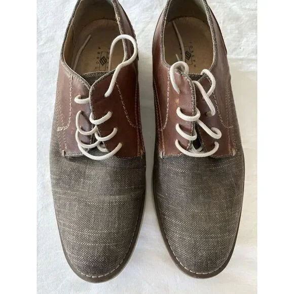 Men's Size 8 1/2 Medium Joseph ABBOUD Casual Dress Shoes, Leather And Canvas‎