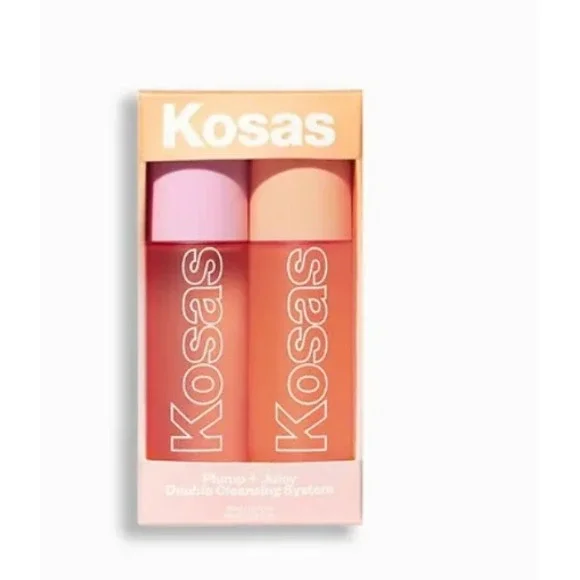 Kosas Plump + Juicy Double Cleansing System Oil and Gel Cleanser‎ Mini Set NEW