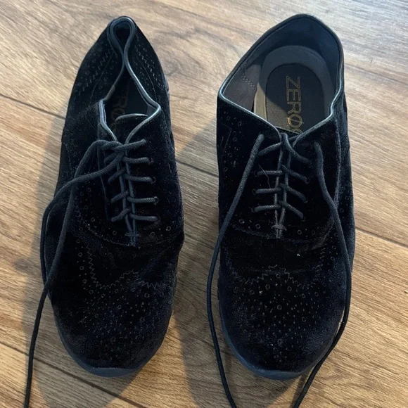 Cole Haan Black Suede Oxfords