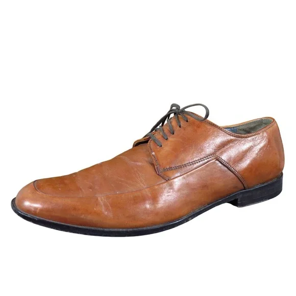 Kenneth Cole New York Wealth of Knowledge Mens Oxford Sz 13 Dress Cognac Leather