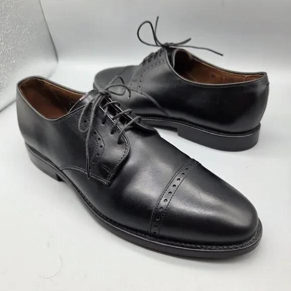 Allen Edmonds  Black Clifton Cap Toe Leather Dress Oxford Shoes Size 8.5 D USA