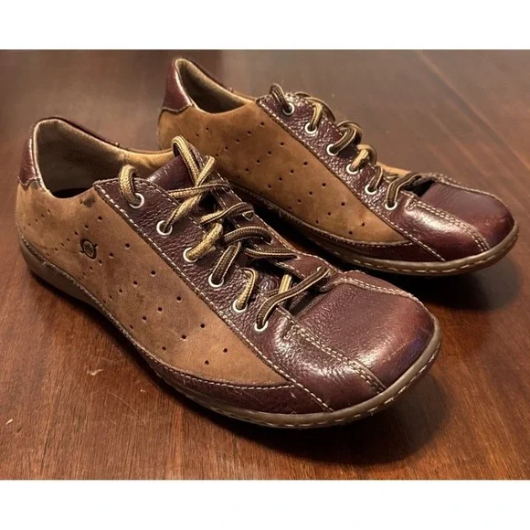 Born Men's 9.5 Brown Leather‎ Casual Oxford Shoes EU 41 Handcrafted Comfort