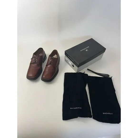 Bacharch Men’s Oxford Dress Shoes Brown Size 10.5 Box And Extras Made In Italy‎