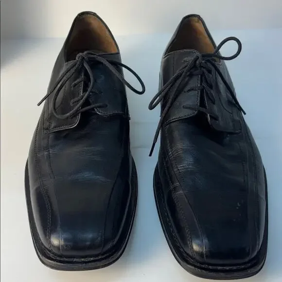 Johnston & Murphy Harding Panel Bicycle Toe Oxford Mens Dress Shoes Black 8.5M