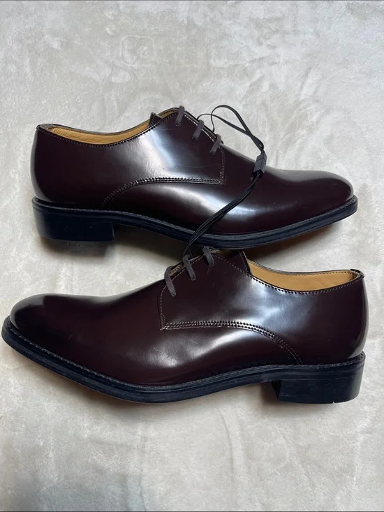 Express Men's Polished Dark Brown Derby Oxfords Size 8 Men’s