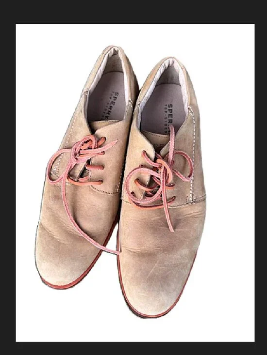 Sperry Top-Sider Oxford Tan Suede Leather Wingtip Lace Up Shoes Sz 10M