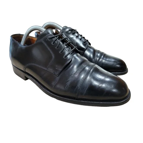 Cole Haan Men's City Cap Toe Oxfords Black Leather Dress Shoes Size 8.5 D