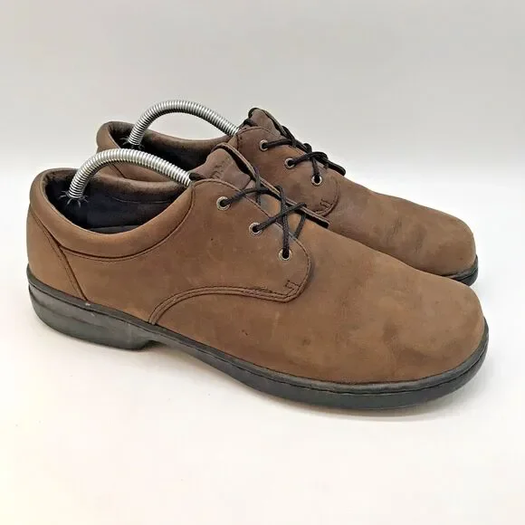 Dunham Abzorb Brown Nubuck Leather Shoes 5300BR Men's 12D Lace Up Low Top Derby