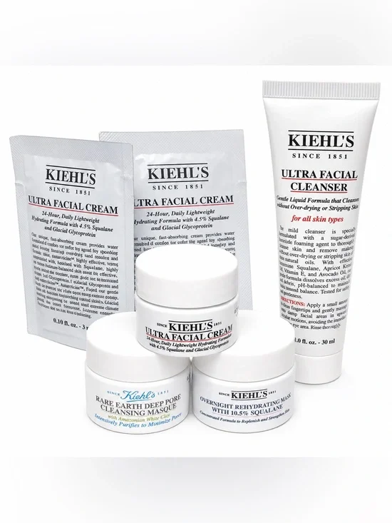 Kiehl's White & Black Ultra Facial Cream and Skincare Set