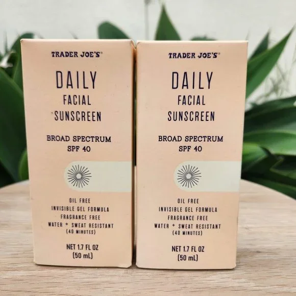NEW SET OF 2 Trader Joe's Daily Facial Sunscreen EXP 3/2025 BRAND NEW