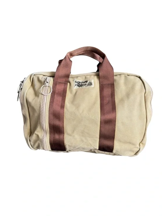 Vintage Lands End Square Rigger Bag Cotton Briefcase Tool Travel Unisex