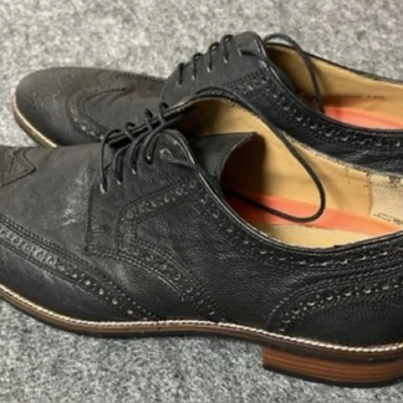 480-)Cole Haan C24112 Warren Black Wingtip Shoes Men Sz 11 1/2 M‎