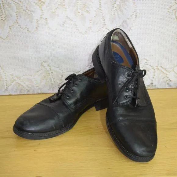 Dockers Mens Size 12 M 090-2214 Captoe Oxford Black Leather Lace Up Dress Shoes