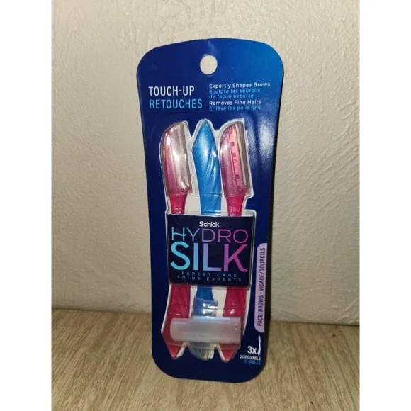 Schick Hydro Silk Touch-Up Dermaplaning Tool with Precision‎ Cover, 3ct NEW