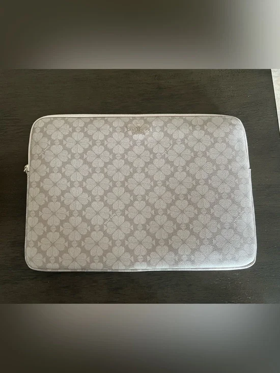 Kate Spade Gray Floral Logo laptop Sleeve