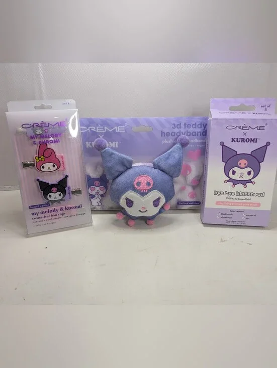 Kuromi x The Crème Shop Beauty Bundle Headband Pore Strips Hair Clips Sanrio