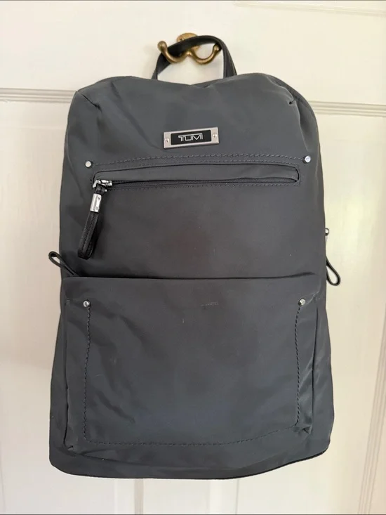 Tumi Gray Nylon Laptop Backpack with Front Pocket