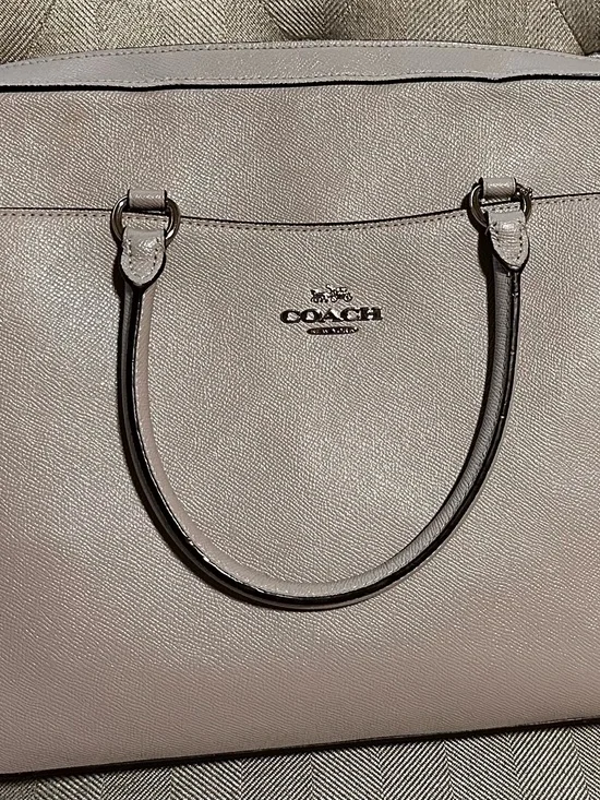 Coach Leather Laptop Bag in Light Taupe